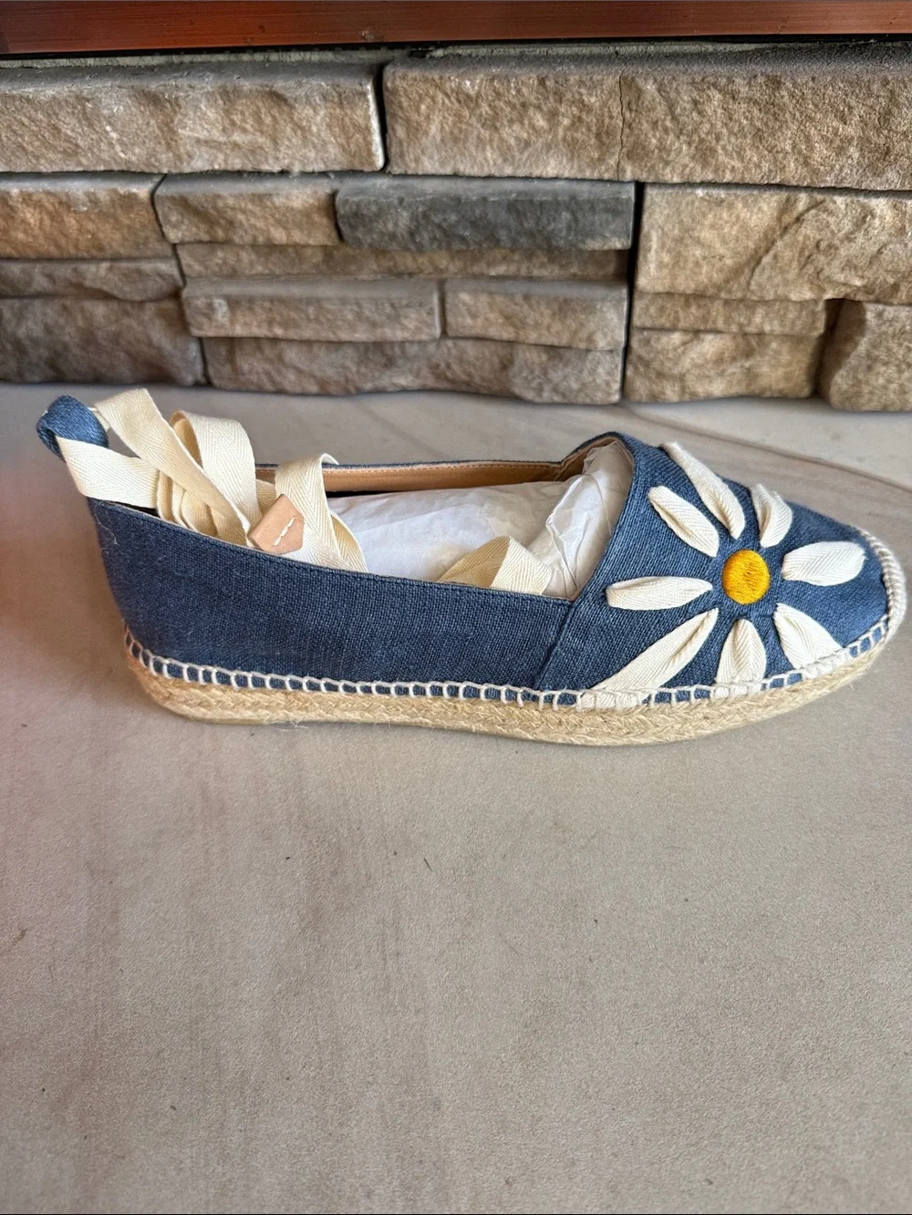 Castaner Women’s Blue Daisy Espadrille Slip-On or Tie Up